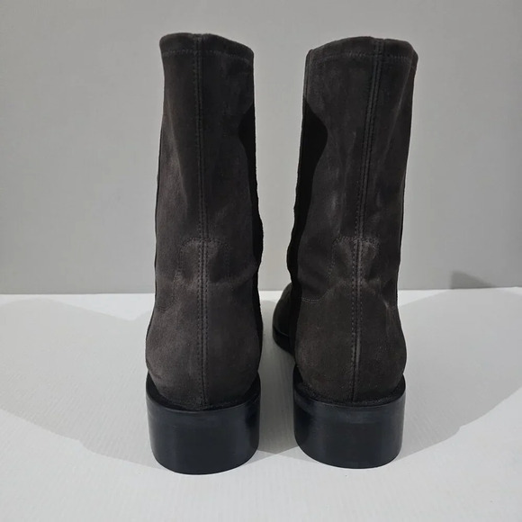 NEW Stuart Weitzman Sadie Mid Calf Boot Womens 10.5 Gray Suede Western Pull On - Picture 7 of 15